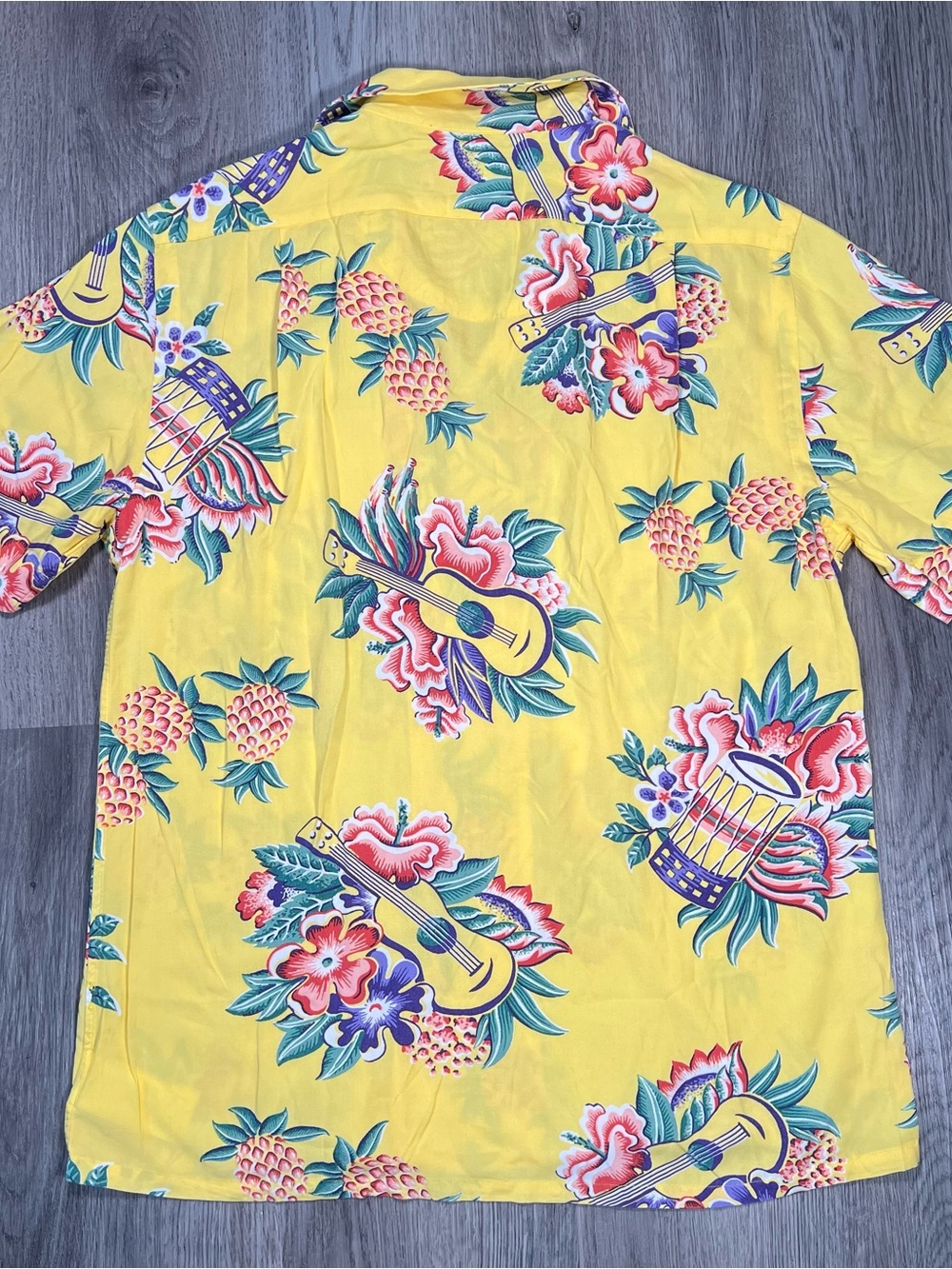 New Polo Ralph Lauren Hawaiian Camp Shirt Mens S Pineapple Tropical Yellow Rayon - Picture 3 of 9